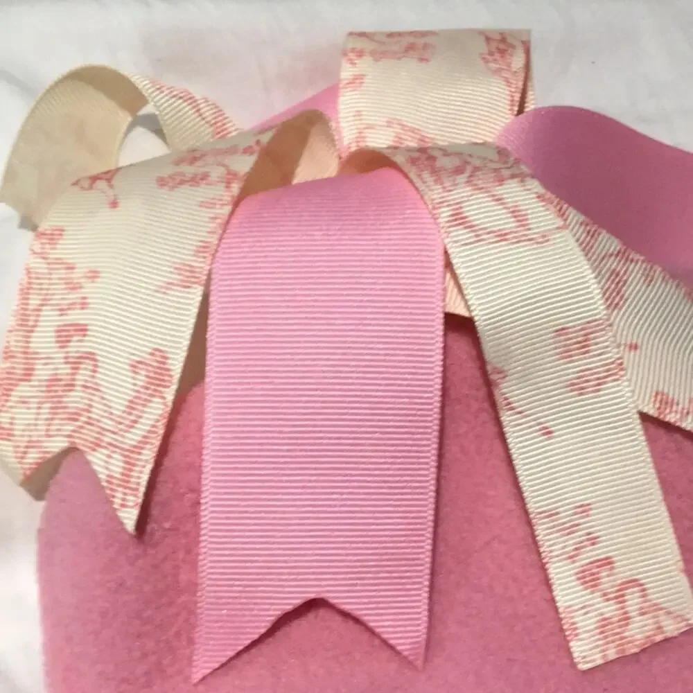 Lexy Lu Designs warm ribbon topped pink hat